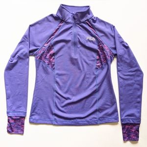 Fila Quarter-zip Purple Pullover Running Sweatshirt